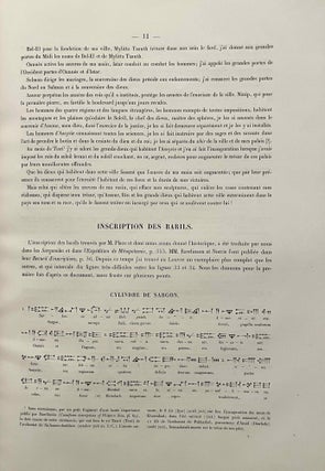 Les inscriptions de Dour-Sarkayan (Khorsabad). Provenant des fouilles de M. Victor Place.
