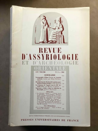 Item #M5467 Revue d'assyriologie et d'archéologie orientale. Complete sets of volumes 57 (1963),...[newline]M5467.jpg