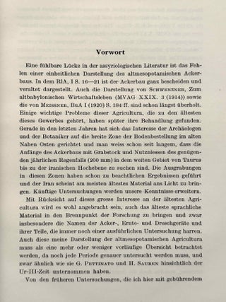 Agricultura Mesopotamica nach sumerisch-akkadischen Quellen. Eine lexikalische und kulturgeschichtliche Untersuchung.