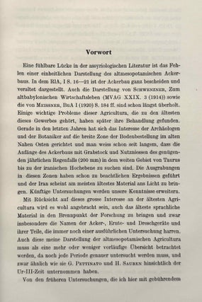 Agricultura Mesopotamica nach sumerisch-akkadischen Quellen. Eine lexikalische und kulturgeschichtliche Untersuchung.