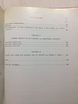 Mission de Ras Shamra, tome 15. Ugaritica IV. Découvertes des XVIIIe et XIXe campagnes, 1954-1955. Fondements préhistoriques d'Ougarit et nouveaux sondages. Etudes anthropologiques. Poteries grecques et monnaies islamiques de Ras Shamra et environs.