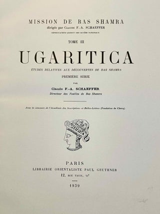 Ugaritica. Etudes relatives aux découvertes de Ras Shamra. Vol. I, II, III, IV, V & VI.