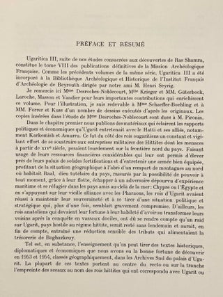 Ugaritica. Etudes relatives aux découvertes de Ras Shamra. Vol. I, II, III, IV, V & VI.