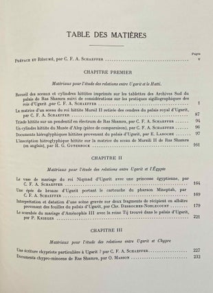 Ugaritica. Etudes relatives aux découvertes de Ras Shamra. Vol. I, II, III, IV, V & VI.