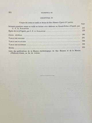 Ugaritica. Etudes relatives aux découvertes de Ras Shamra. Vol. I, II, III, IV, V & VI.