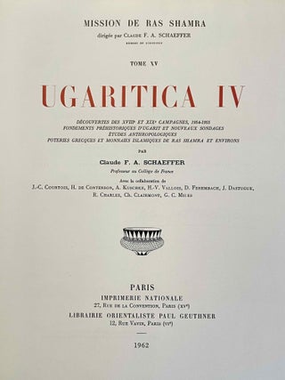 Ugaritica. Etudes relatives aux découvertes de Ras Shamra. Vol. I, II, III, IV, V & VI.