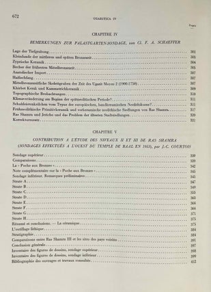Ugaritica. Etudes relatives aux découvertes de Ras Shamra. Vol. I, II, III, IV, V & VI.