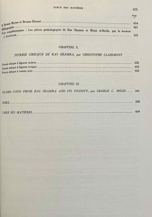 Ugaritica. Etudes relatives aux découvertes de Ras Shamra. Vol. I, II, III, IV, V & VI.