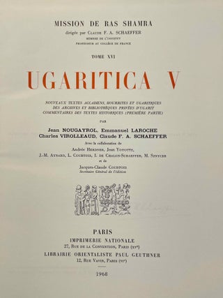 Ugaritica. Etudes relatives aux découvertes de Ras Shamra. Vol. I, II, III, IV, V & VI.