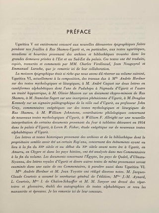 Ugaritica. Etudes relatives aux découvertes de Ras Shamra. Vol. I, II, III, IV, V & VI.