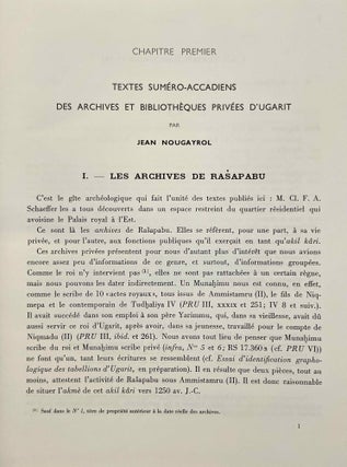 Ugaritica. Etudes relatives aux découvertes de Ras Shamra. Vol. I, II, III, IV, V & VI.