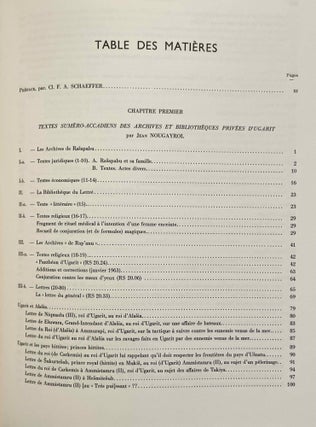 Ugaritica. Etudes relatives aux découvertes de Ras Shamra. Vol. I, II, III, IV, V & VI.