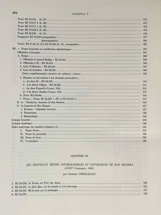 Ugaritica. Etudes relatives aux découvertes de Ras Shamra. Vol. I, II, III, IV, V & VI.