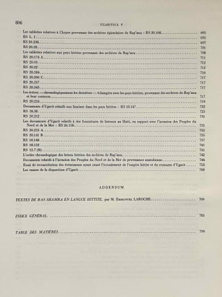 Ugaritica. Etudes relatives aux découvertes de Ras Shamra. Vol. I, II, III, IV, V & VI.