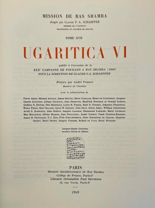 Ugaritica. Etudes relatives aux découvertes de Ras Shamra. Vol. I, II, III, IV, V & VI.