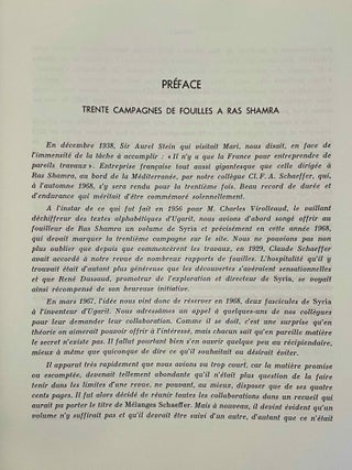 Ugaritica. Etudes relatives aux découvertes de Ras Shamra. Vol. I, II, III, IV, V & VI.