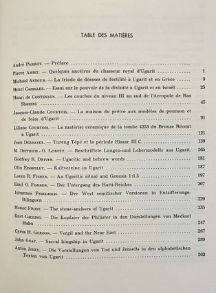 Ugaritica. Etudes relatives aux découvertes de Ras Shamra. Vol. I, II, III, IV, V & VI.