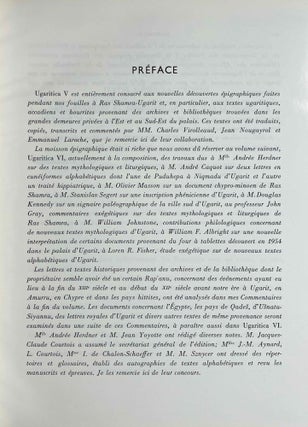 Mission de Ras Shamra, tome XVI. UGARITICA V. Nouveaux textes accadiens, Hourrites et Ugaritiques des archives et bibliothèques privées d'Ugarit, commentaire des textes historiques (première partie).