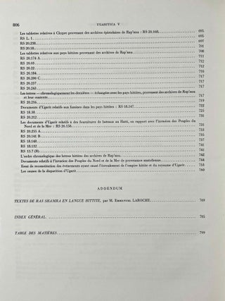 Mission de Ras Shamra, tome XVI. UGARITICA V. Nouveaux textes accadiens, Hourrites et Ugaritiques des archives et bibliothèques privées d'Ugarit, commentaire des textes historiques (première partie).