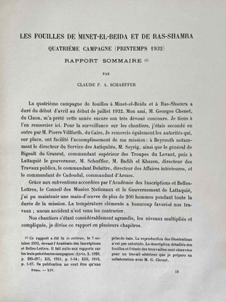 La quatri&egrave;me campagne de fouilles &agrave; Ras Shamra (printemps 1932). Rapport et &eacute;tudes pr&eacute;liminaires.[newline]M5498-03.jpeg