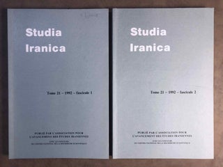 Item #M5516 Studia Iranica. Tome 21. 1992. Fasc. 1-2. AAE - Journal - Single issue[newline]M5516.jpg