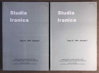 Item #M5517 Studia Iranica. Tome 22. 1993. Fasc. 1-2. AAE - Journal - Single issue[newline]M5517.jpg
