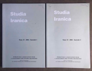 Item #M5522 Studia Iranica. Tome 33. 2004. Fasc. 1-2. AAE - Journal - Single issue[newline]M5522.jpg