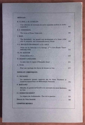 Studia Iranica. Tome 9. 1980. Fasc. 1-2.[newline]M5526-02.jpg