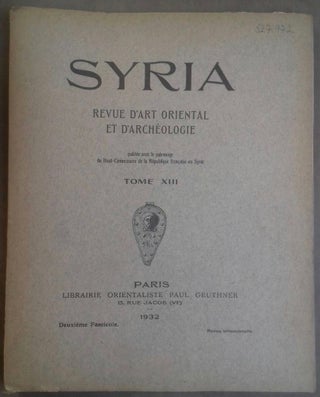 Item #M5534 SYRIA. Revue d'art oriental et d'archéologie. Tome XIII. Fasc. 2. AAE - Journal -...[newline]M5534.jpg