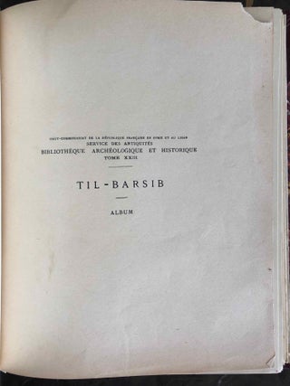 Til-Barsib. Text et planches (complete set)
