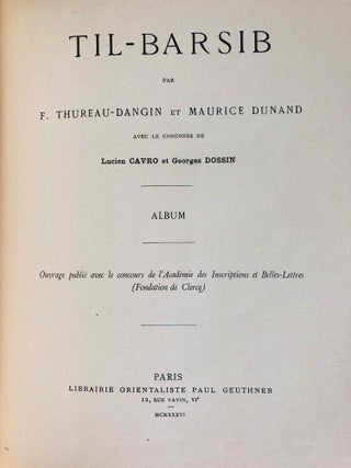 Til-Barsib. Text et planches (complete set)