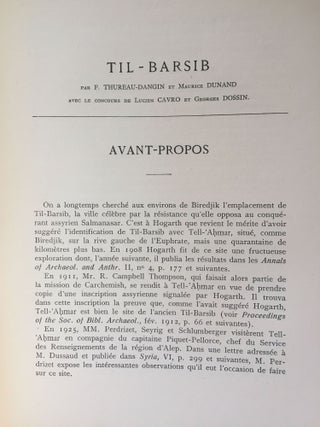 Til-Barsib. Text et planches (complete set)