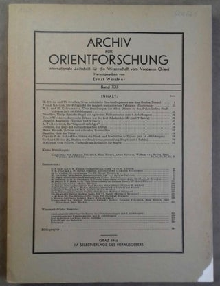 Item #M5556 Archiv für Orientforschung. Internationale Zeitschrift für die Wissenschaft vom...