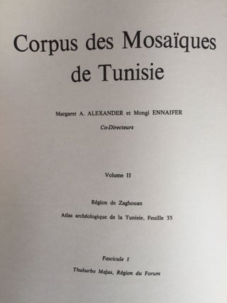Corpus des mosaïques de Tunisie. Volume II, Région de Zaghouan. Fascicule 1: Thuburbo Majus. Les mosaïques de la région du forum.[newline]M5568-01.jpg