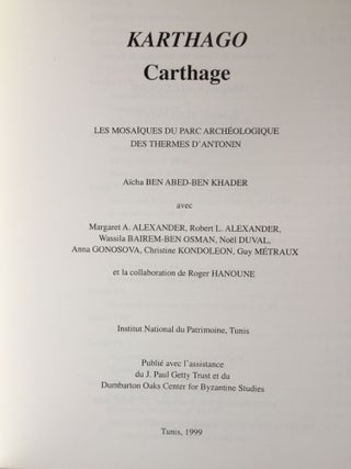 Corpus des mosaïques de Tunisie. Volume IV, Karthago (Carthage). Fascicule 1 : Les mosaïques du parc archéologique des thermes d'Antonin.[newline]M5581-02.jpg
