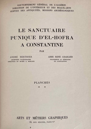 Le sanctuaire punique d'El-Hofra à Constantine. 2 volumes (complete set)[newline]M5585a-08.jpeg