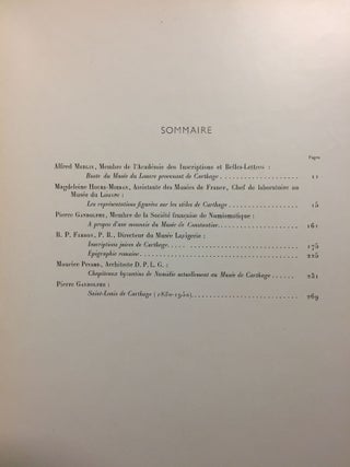 CAHIERS DE BYRSA. Tomes I à IX. + Mélanges de Carthage. Collection complète: 1951-1965[newline]M5592-02.jpg