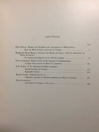 CAHIERS DE BYRSA. Tomes I à IX. + Mélanges de Carthage. Collection complète: 1951-1965