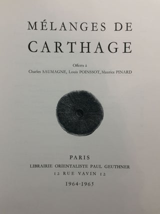 CAHIERS DE BYRSA. Tomes I à IX. + Mélanges de Carthage. Collection complète: 1951-1965[newline]M5592-04.jpg