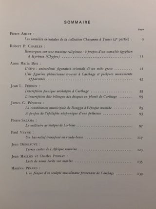 CAHIERS DE BYRSA. Tomes I à IX. + Mélanges de Carthage. Collection complète: 1951-1965[newline]M5592-05.jpg