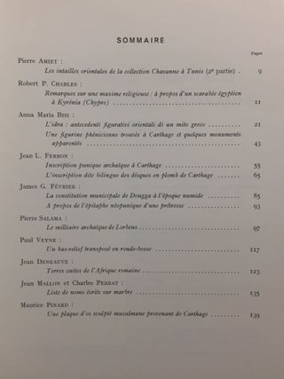 CAHIERS DE BYRSA. Tomes I à IX. + Mélanges de Carthage. Collection complète: 1951-1965