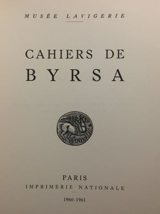 CAHIERS DE BYRSA. Tomes I à IX. + Mélanges de Carthage. Collection complète: 1951-1965[newline]M5592-08.jpg