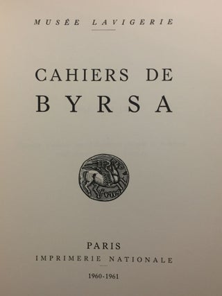 CAHIERS DE BYRSA. Tomes I à IX. + Mélanges de Carthage. Collection complète: 1951-1965