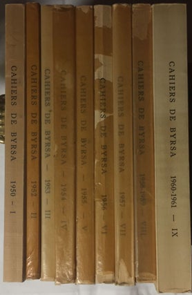 Item #M5592 CAHIERS DE BYRSA. Tomes I à IX. + Mélanges de Carthage. Collection complète:...