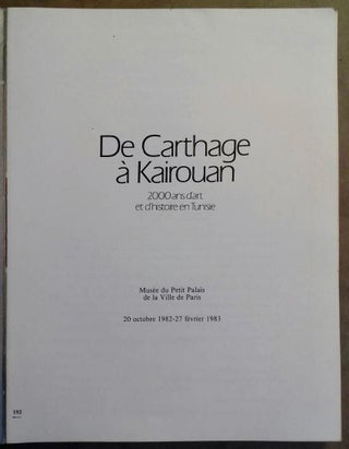 Item #M5597a De Carthage à Kairouan. 2000 ans d'art et d'histoire en Tunisie. AAC - Catalogue...[newline]M5597a.jpg