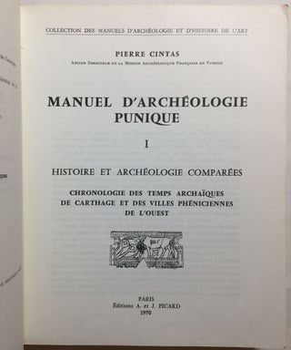 Manuel d'archéologie punique. Vol. I & II (complete set)[newline]M5604-01.jpg