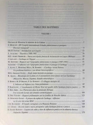 Actes du IIIe Congrès International des études Phéniciennes et Puniques. Tunis, 11-16 novembre 1991. Volumes I & II (complete set)[newline]M5606b-02.jpg