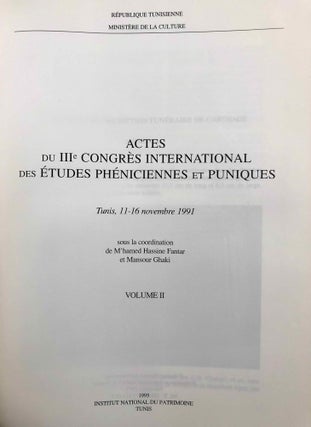 Actes du IIIe Congrès International des études Phéniciennes et Puniques. Tunis, 11-16 novembre 1991. Volumes I & II (complete set)[newline]M5606b-04.jpg
