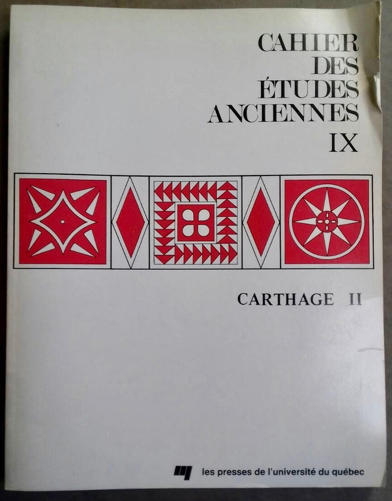 Item #M5611 Cahier des Etudes Anciennes, IX-X, XII, XIII -Carthage II à V. SENAY Pierre, sous la direction de.[newline]M5611.jpg