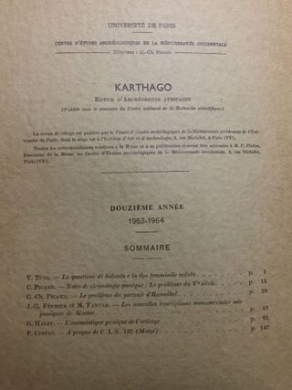 Karthago. Revue d'archéologie africaine. Tome XII[newline]M5616-01.jpg
